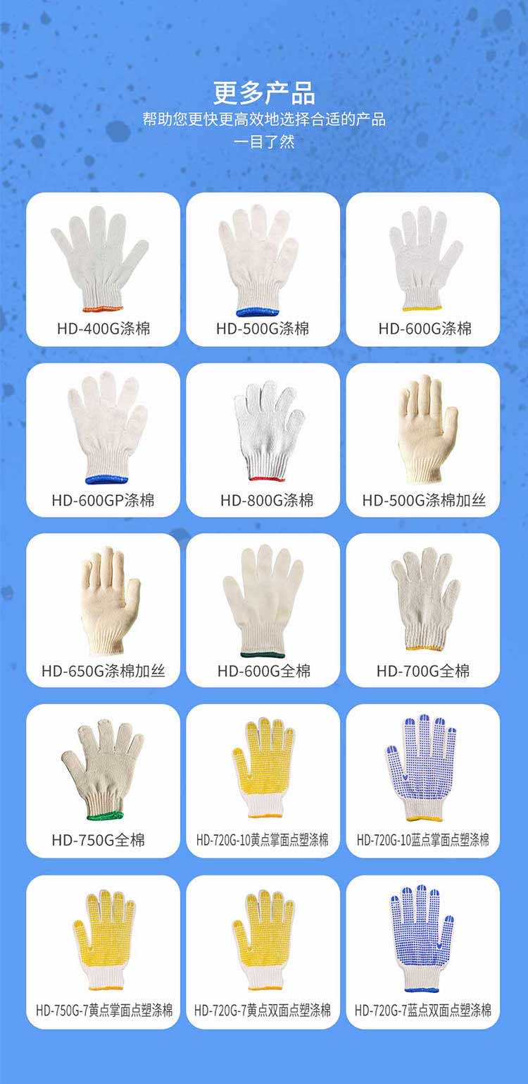 漢盾勞保用品怕批發(fā) 7針本白750g全棉紗線手套