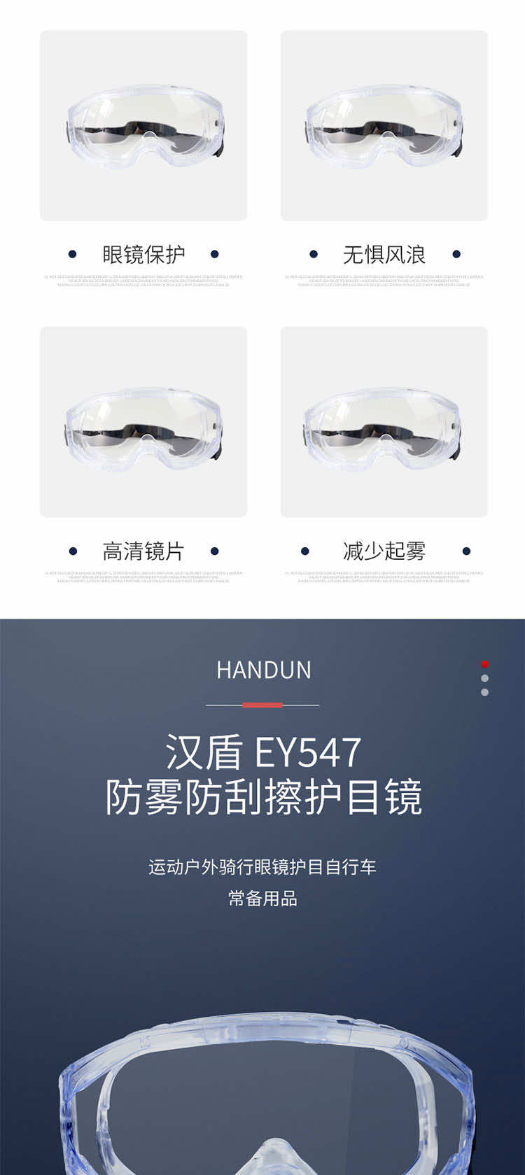 漢盾勞保眼鏡 EY547 防噴濺防化護(hù)目鏡